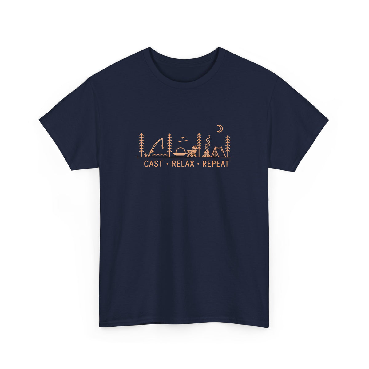 Reel Good Mates Cast Relax Repeat  Cotton Fishing T-Shirt