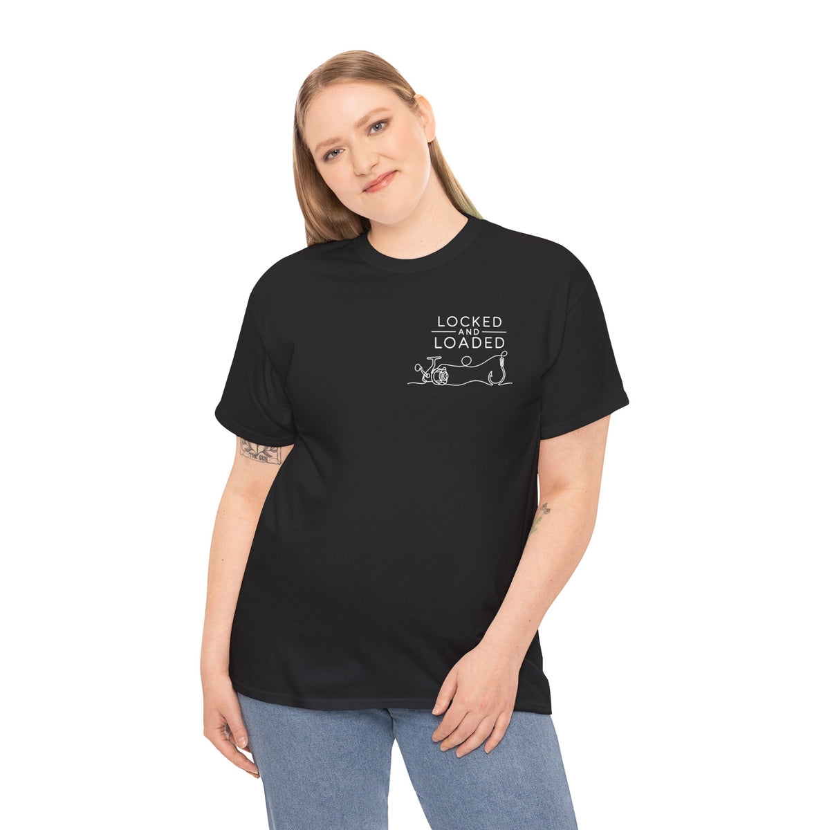 Reel Good Mates Locked & Loaded Angler  Cotton Fishing T-Shirt