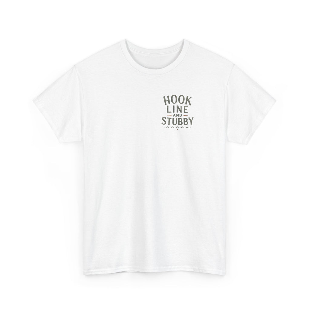 Reel Good Mates Hook Line & Stubby  Cotton Fishing T-Shirt
