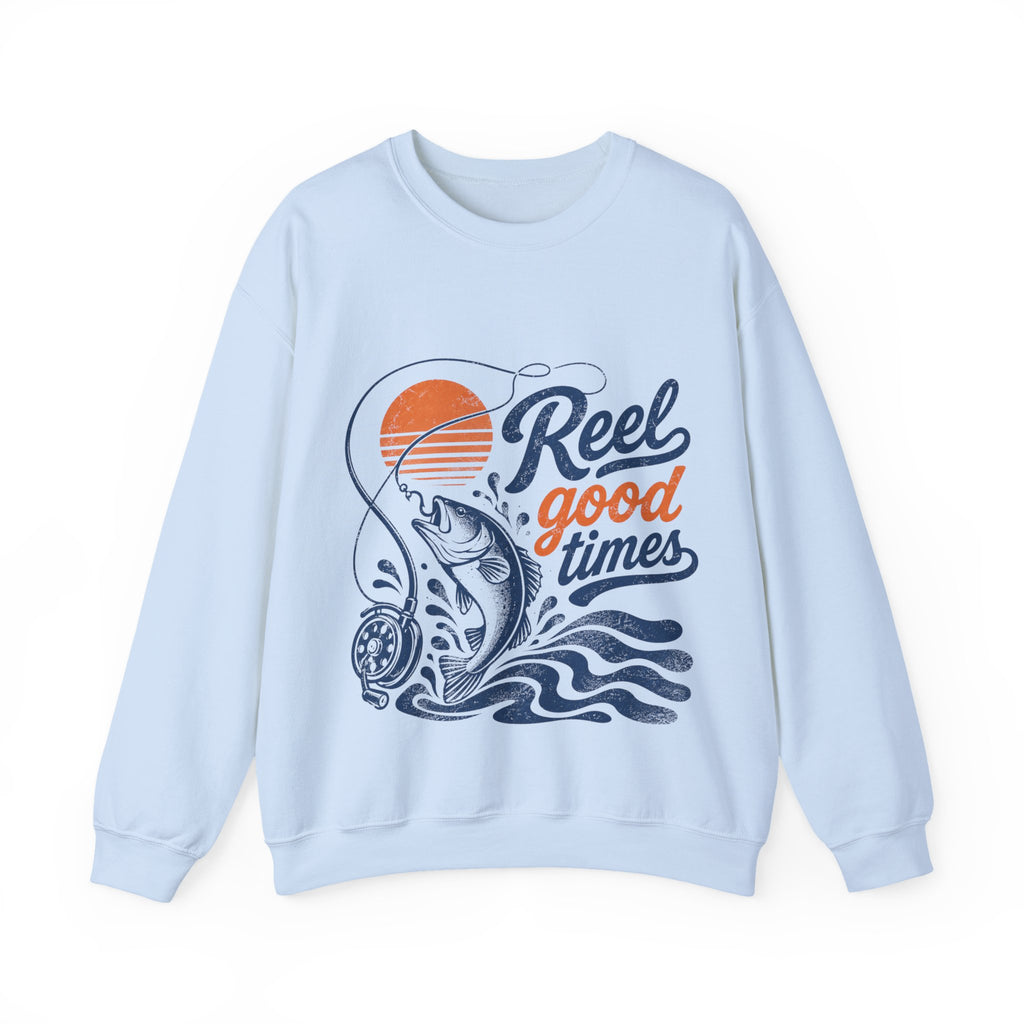 Reel Good Mates Reel Good Times Retro Fishing Sweatshirt