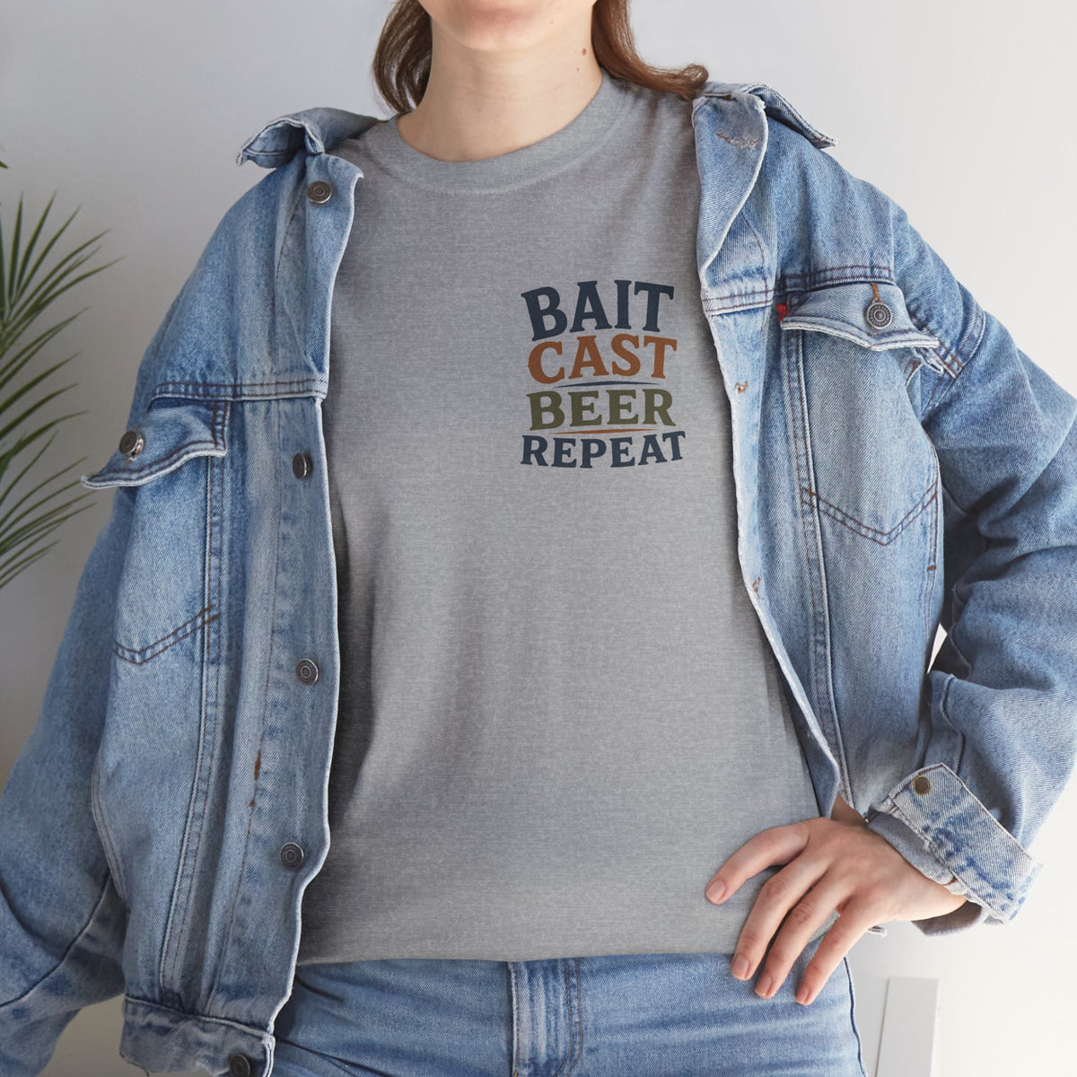 Reel Good Mates Bait Cast Beer Repeat  Cotton Fishing T-Shirt