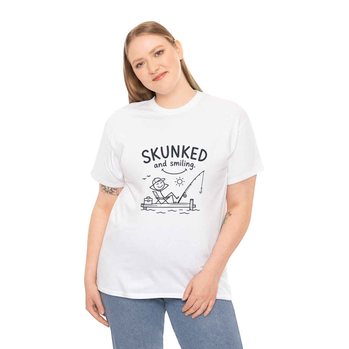 Reel Good Mates Skunked and Smiling  Cotton Fishing T-Shirt