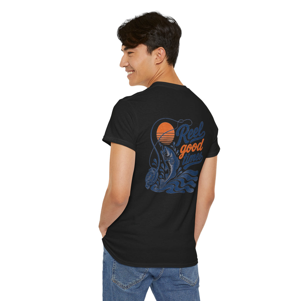 Reel Good Mates Reel Good Times Vintage  Cotton Fishing T-Shirt