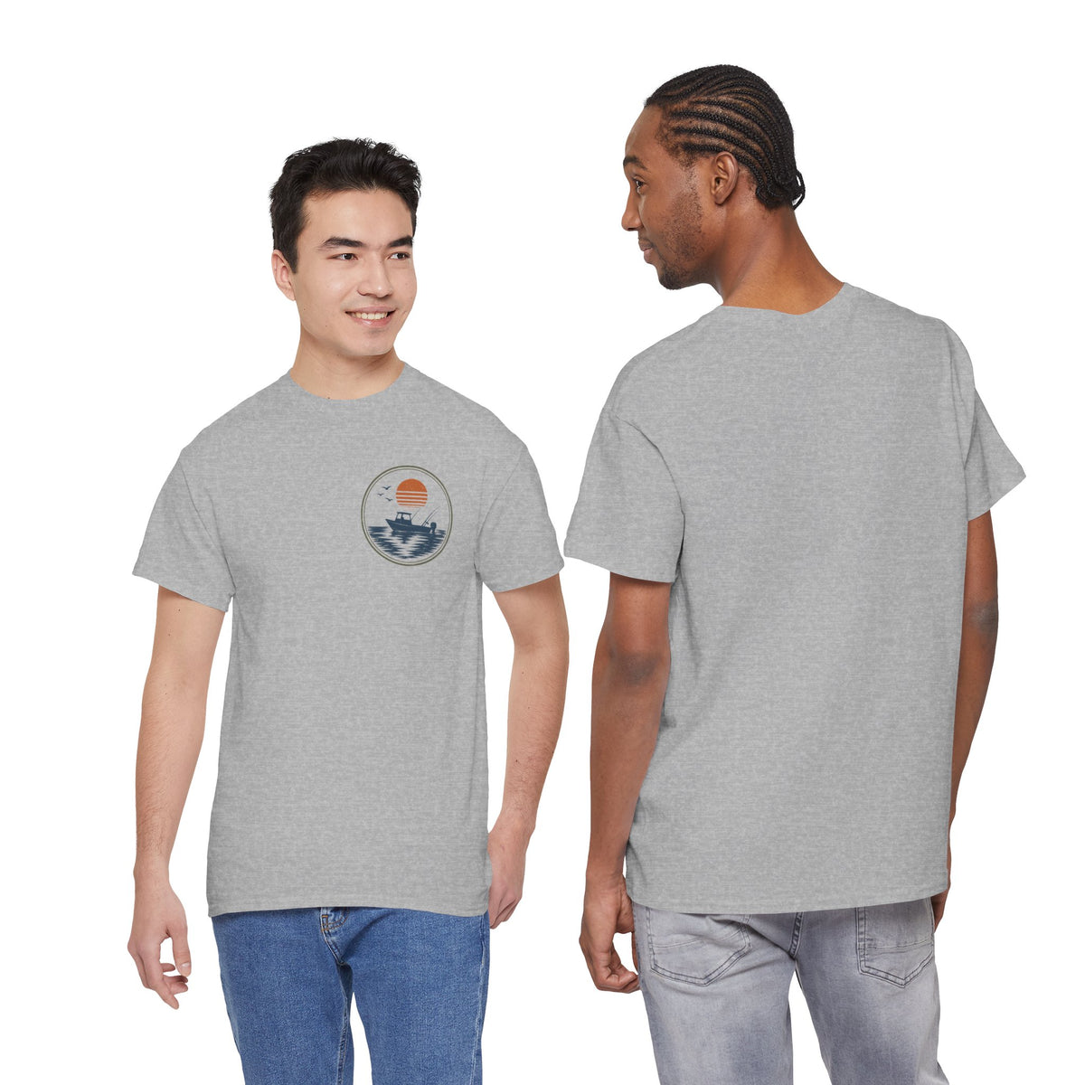 Reel Good Mates Retro Ocean Gildan  Cotton Fishing T-Shirt