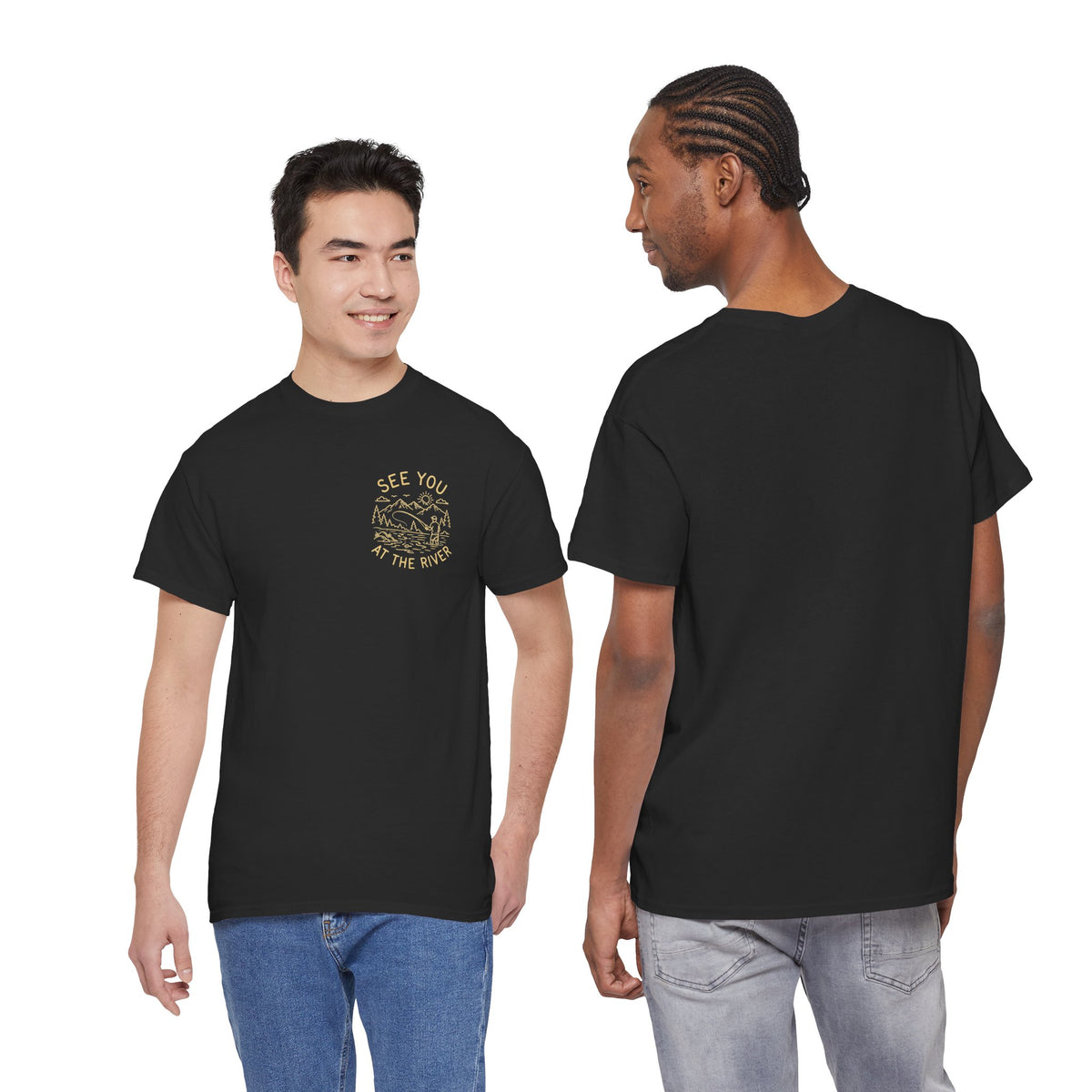 Reel Good Mates See You at the River Minimal  Cotton Fishing T-Shirt