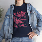 Reel Good Mates Weekend Forecast Graphic  Cotton Fishing T-Shirt