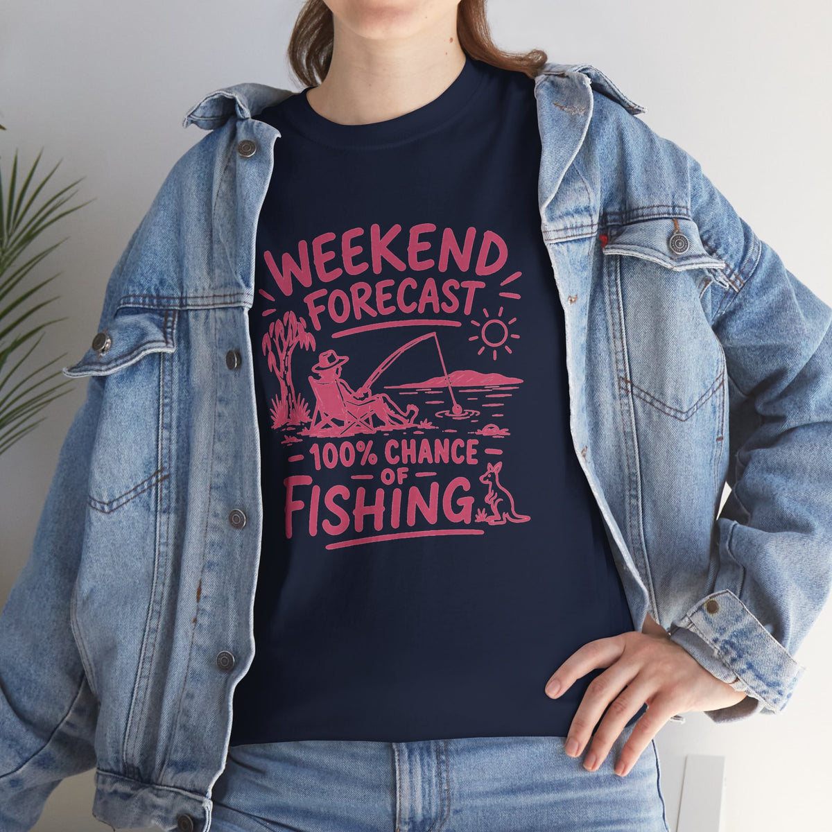 Reel Good Mates Weekend Forecast Graphic  Cotton Fishing T-Shirt