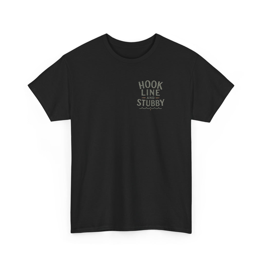 Reel Good Mates Hook Line & Stubby  Cotton Fishing T-Shirt