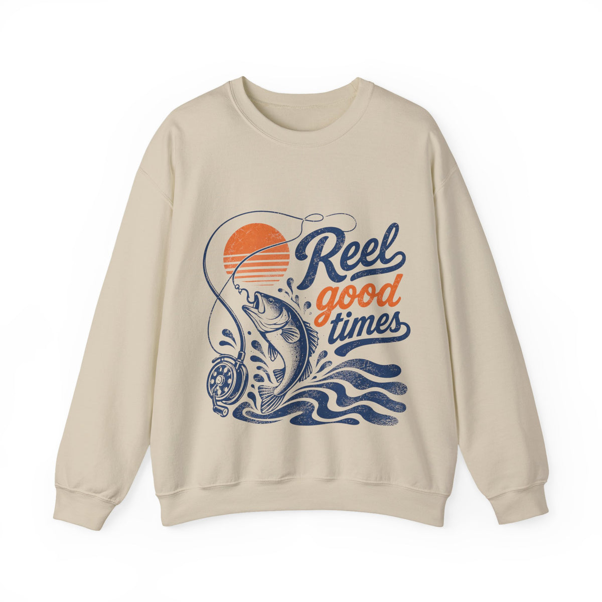 Reel Good Mates Reel Good Times Retro Fishing Sweatshirt