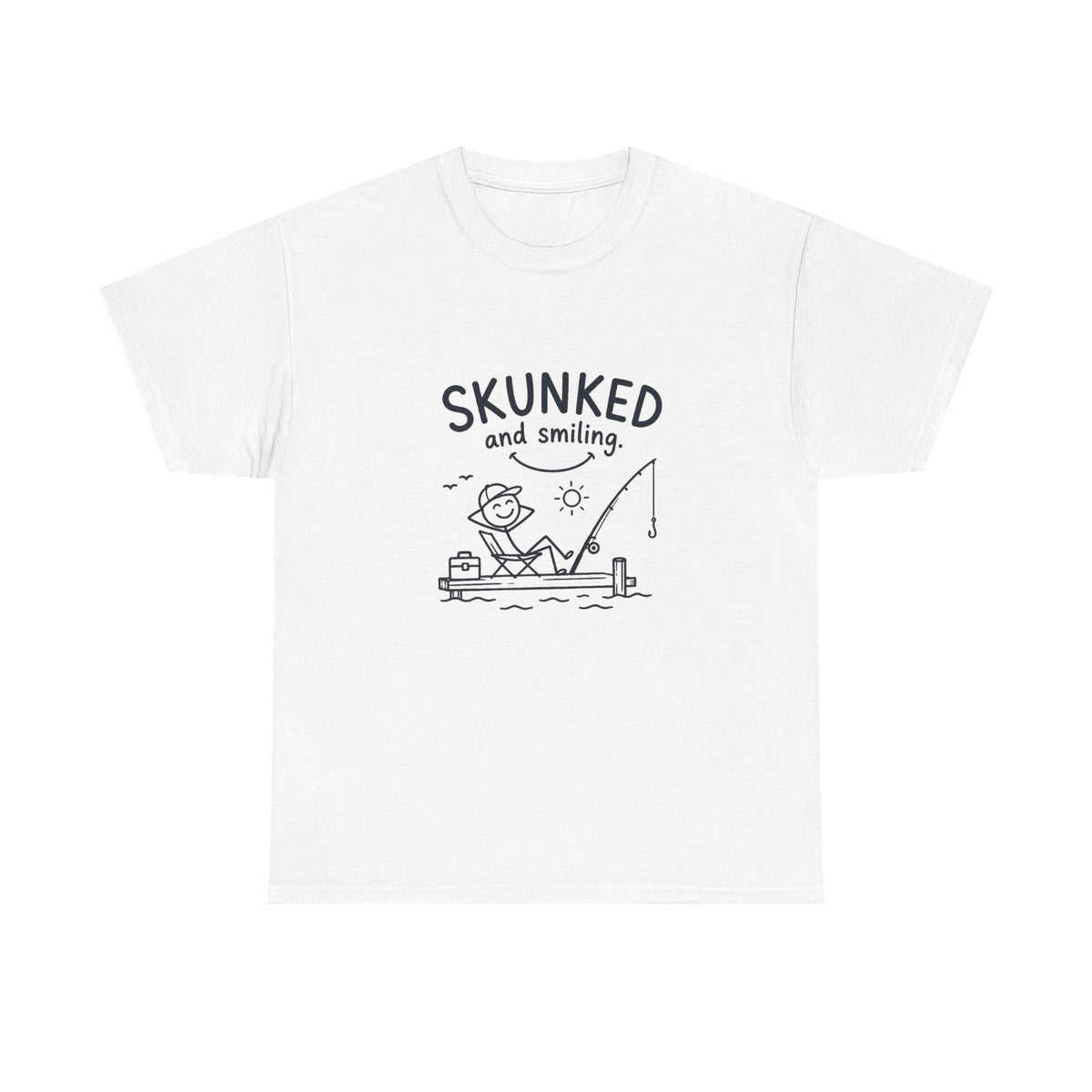 Reel Good Mates Skunked and Smiling  Cotton Fishing T-Shirt