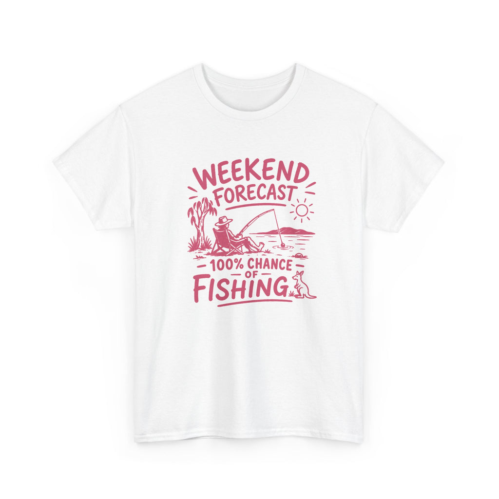 Reel Good Mates Weekend Forecast Graphic  Cotton Fishing T-Shirt