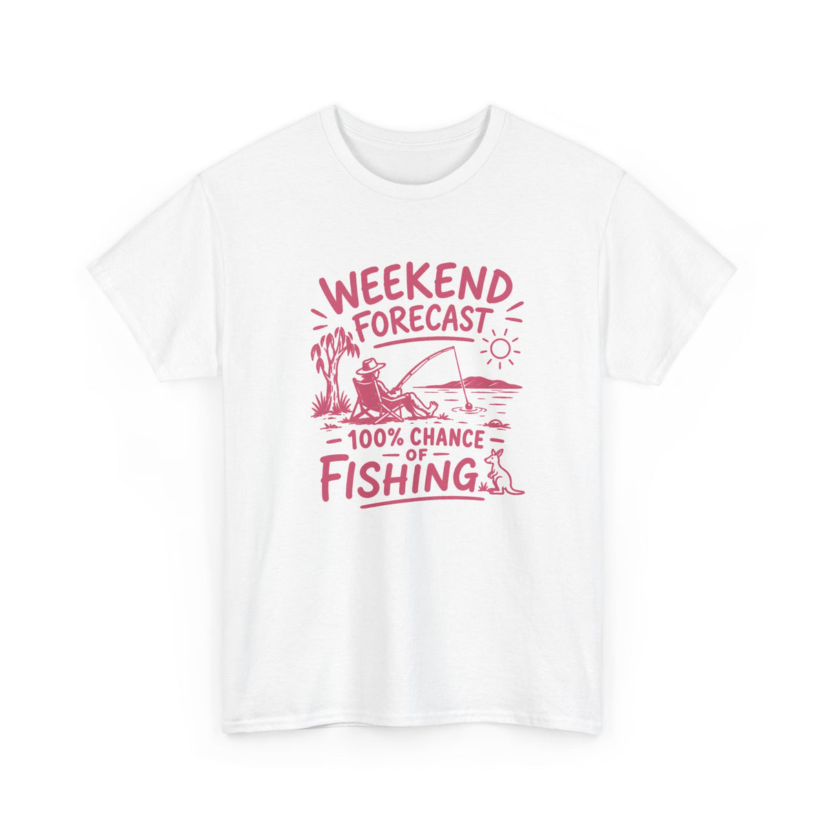 Reel Good Mates Weekend Forecast Graphic  Cotton Fishing T-Shirt