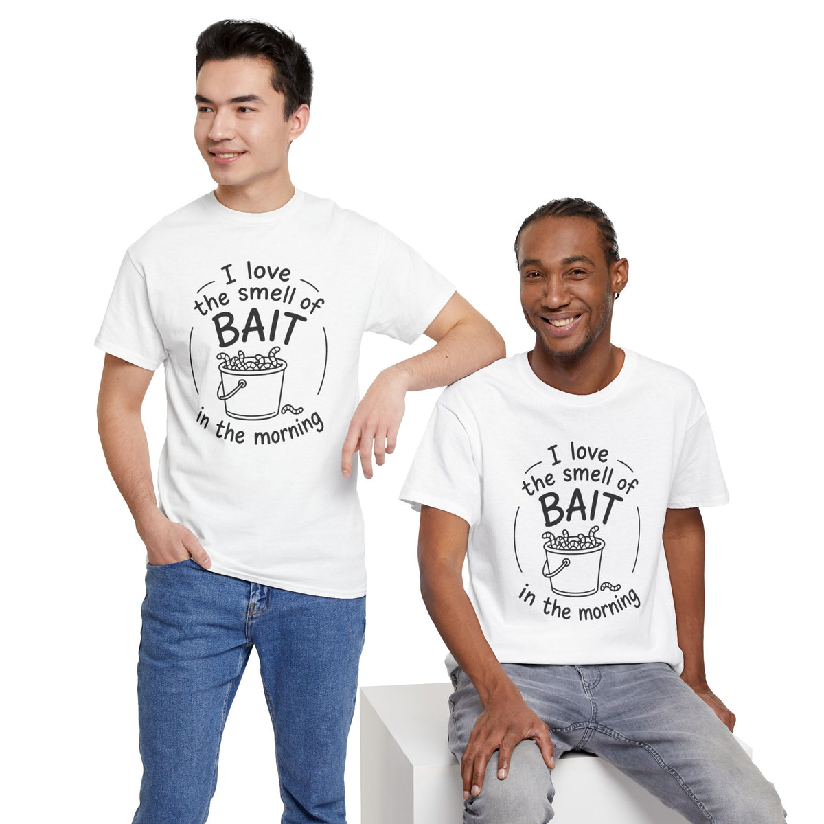 Reel Good Mates Smell of Bait Graphic  Cotton Fishing T-Shirt