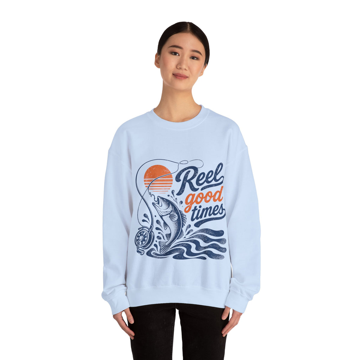 Reel Good Mates Reel Good Times Retro Fishing Sweatshirt