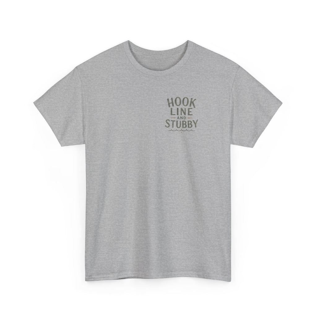 Reel Good Mates Hook Line & Stubby  Cotton Fishing T-Shirt