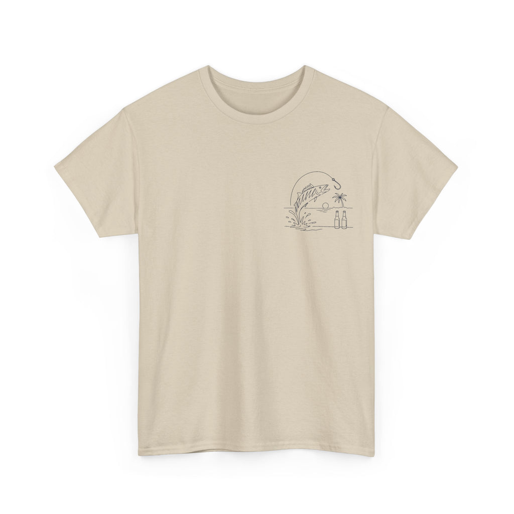 Reel Good Mates Beach Fishing Retro  Cotton Fishing T-Shirt