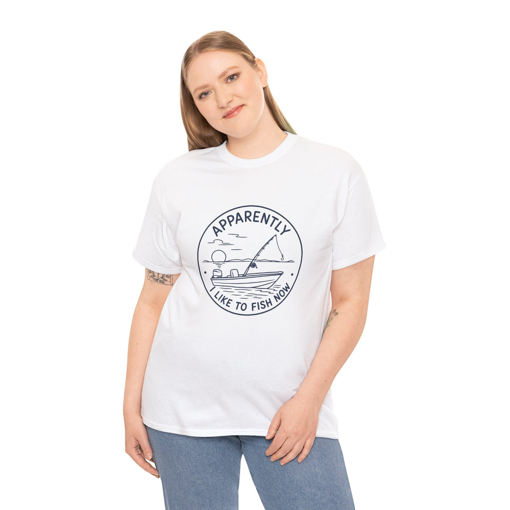 Reel Good Mates Apparently I Fish Now Retro  Cotton T-Shirt