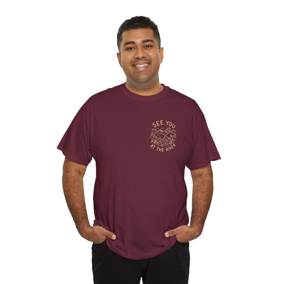 Reel Good Mates See You at the River Minimal  Cotton Fishing T-Shirt
