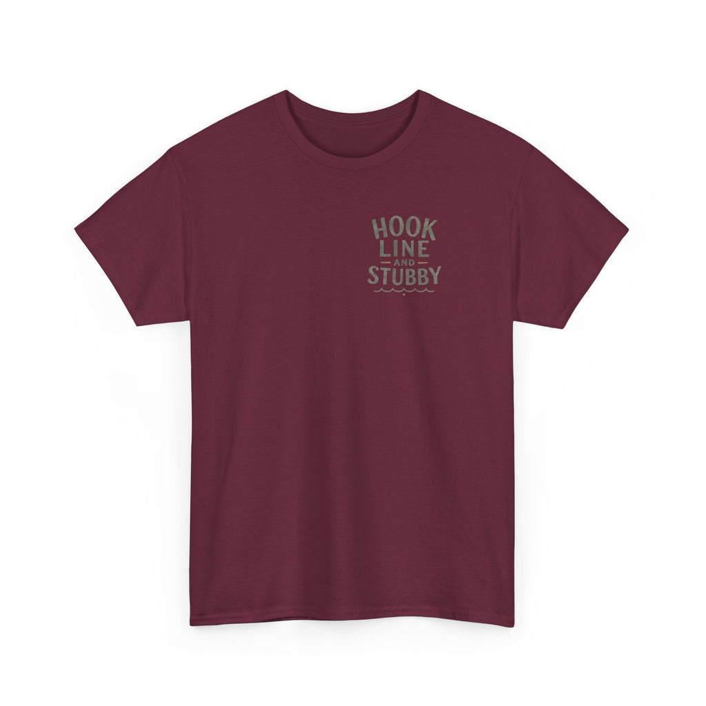 Reel Good Mates Hook Line & Stubby  Cotton Fishing T-Shirt