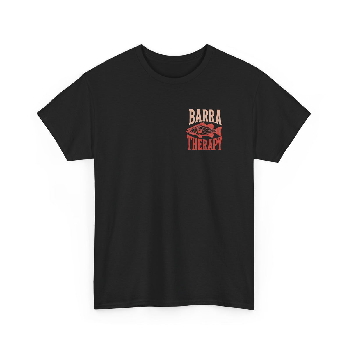 Reel Good Mates Barra Therapy Red Brown Fish Cotton Fishing T-Shirt
