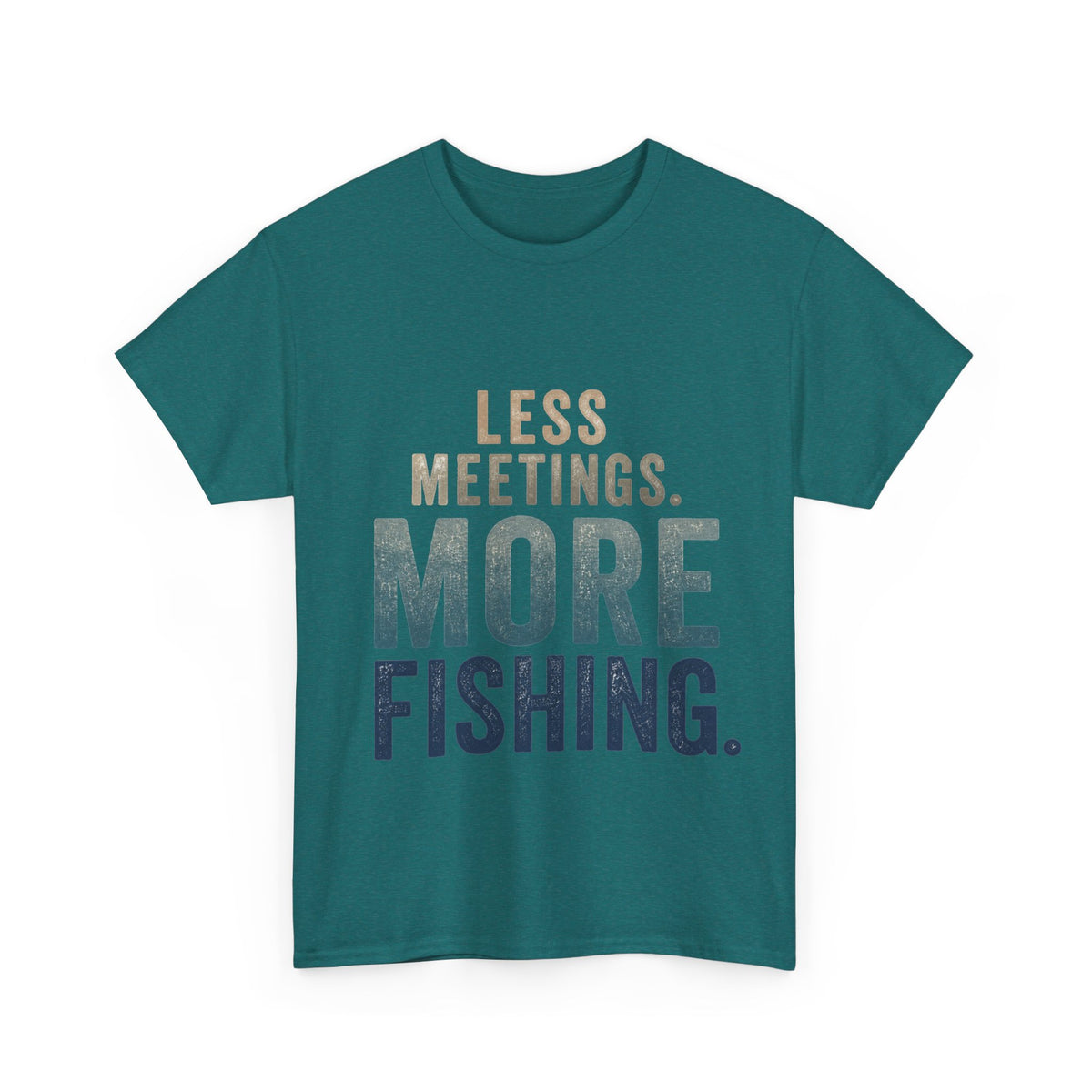 Reel Good Mates Less Meetings Angler  Cotton Fishing T-Shirt