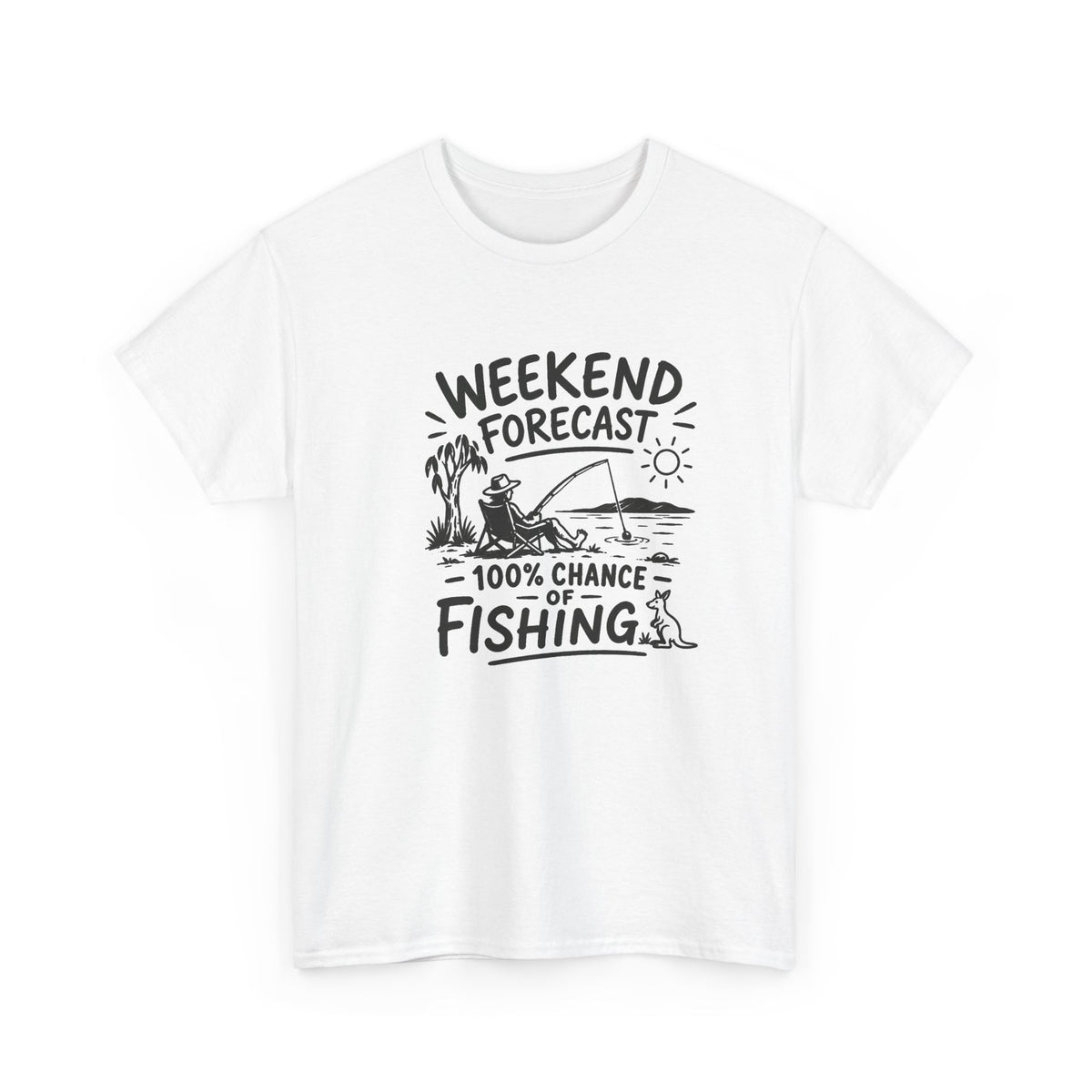 Reel Good Mates Weekend Forecast Gildan  Cotton Fishing T-Shirt