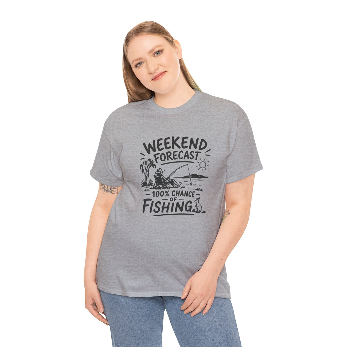 Reel Good Mates Weekend Forecast Gildan  Cotton Fishing T-Shirt