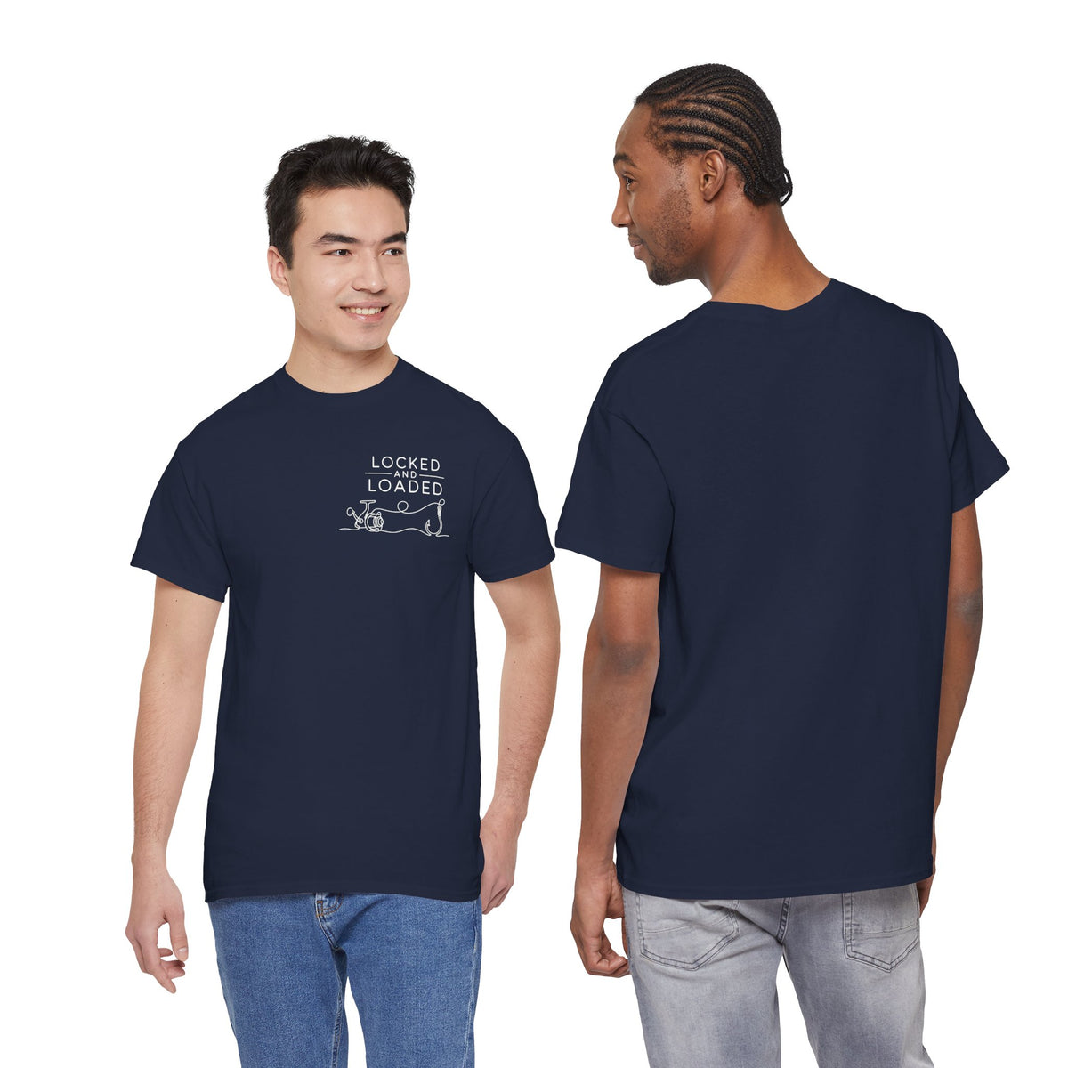 Reel Good Mates Locked & Loaded Angler  Cotton Fishing T-Shirt
