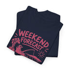 Reel Good Mates Weekend Forecast Graphic  Cotton Fishing T-Shirt