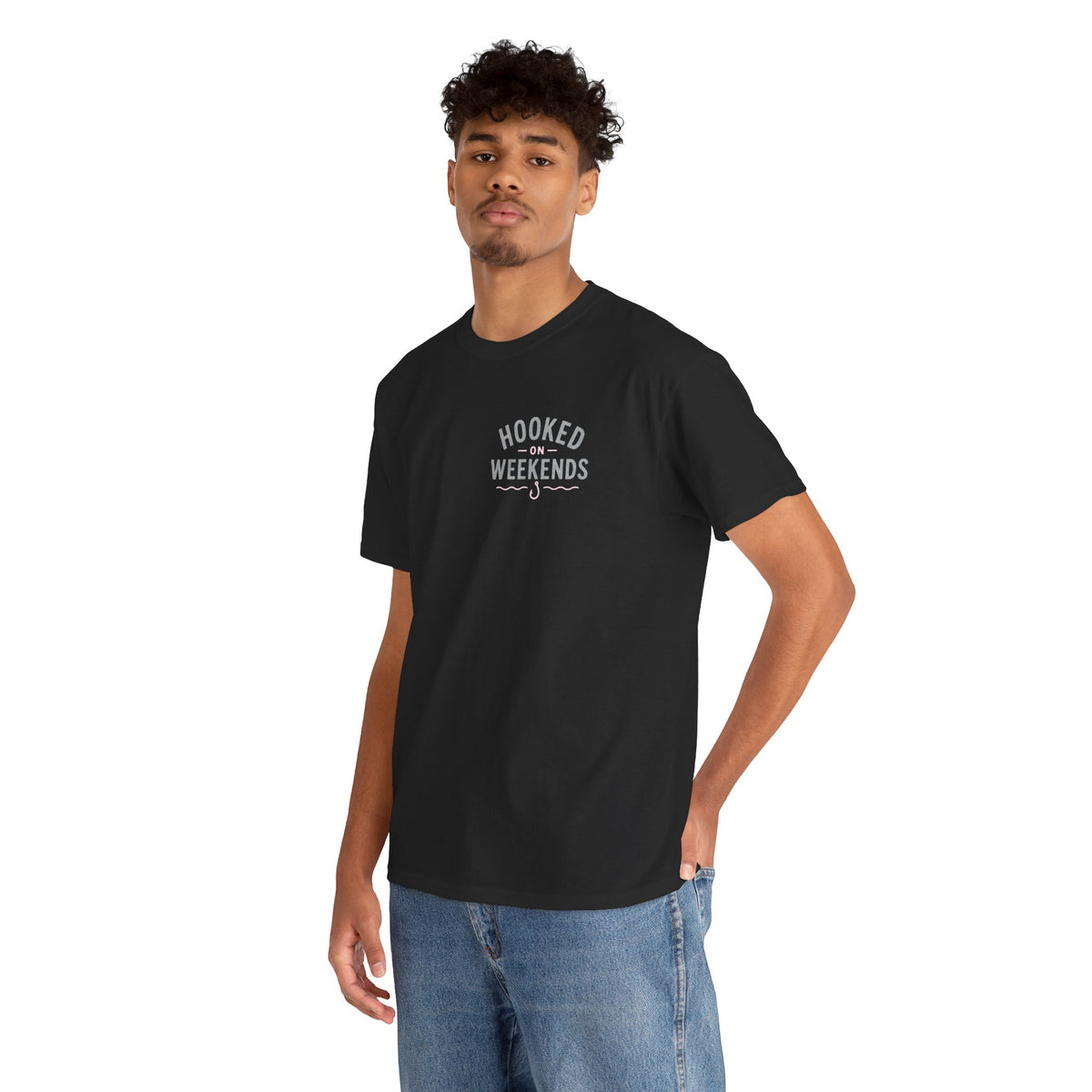 Reel Good Mates Hooked on Weekends  Cotton Fishing T-Shirt