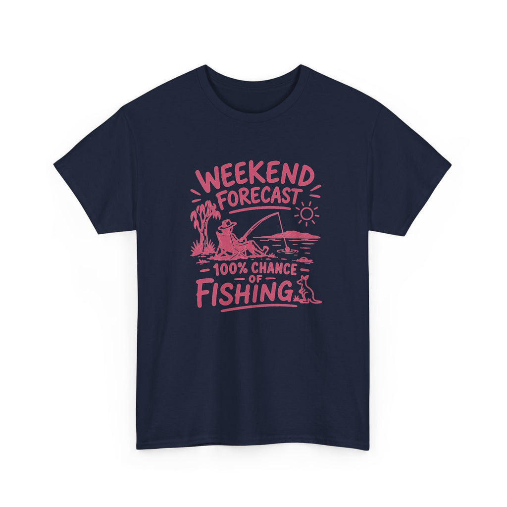 Reel Good Mates Weekend Forecast Graphic  Cotton Fishing T-Shirt
