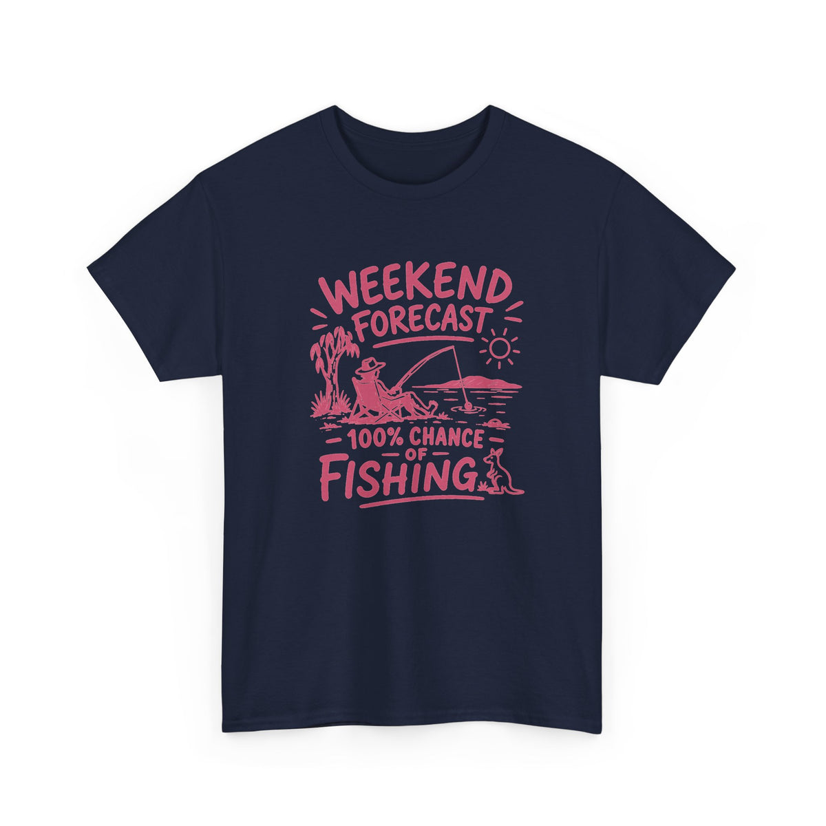 Reel Good Mates Weekend Forecast Graphic  Cotton Fishing T-Shirt