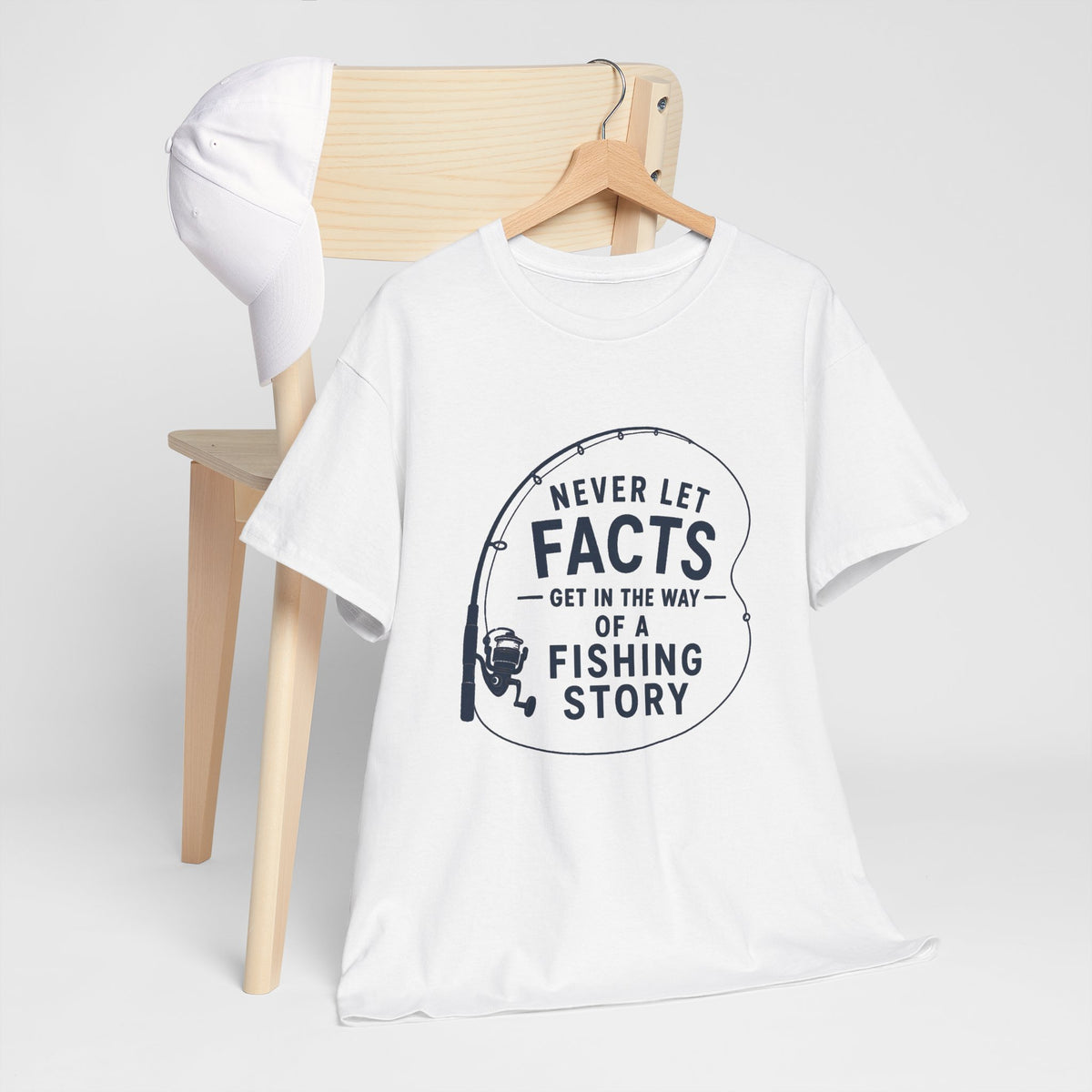 Reel Good Mates Never Let Facts Rod Funny Cotton Fishing T-Shirt