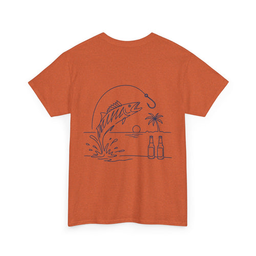 Reel Good Mates Beach Fishing Retro  Cotton Fishing T-Shirt