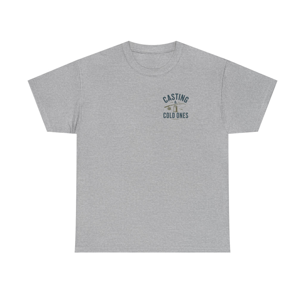 Reel Good Mates Casting & Cold Ones  Cotton Fishing T-Shirt