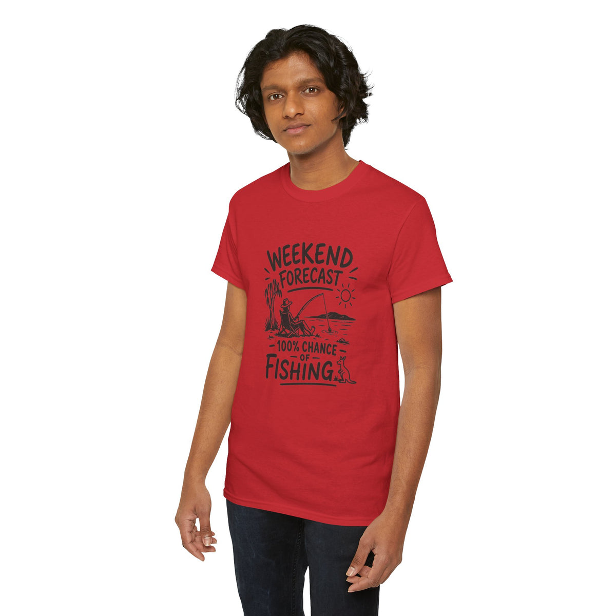 Reel Good Mates Weekend Forecast Gildan  Cotton Fishing T-Shirt