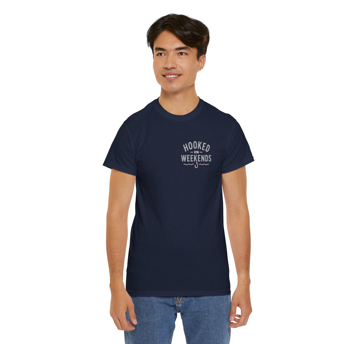 Reel Good Mates Hooked on Weekends  Cotton Fishing T-Shirt