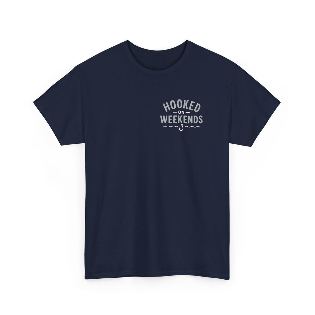 Reel Good Mates Hooked on Weekends  Cotton Fishing T-Shirt
