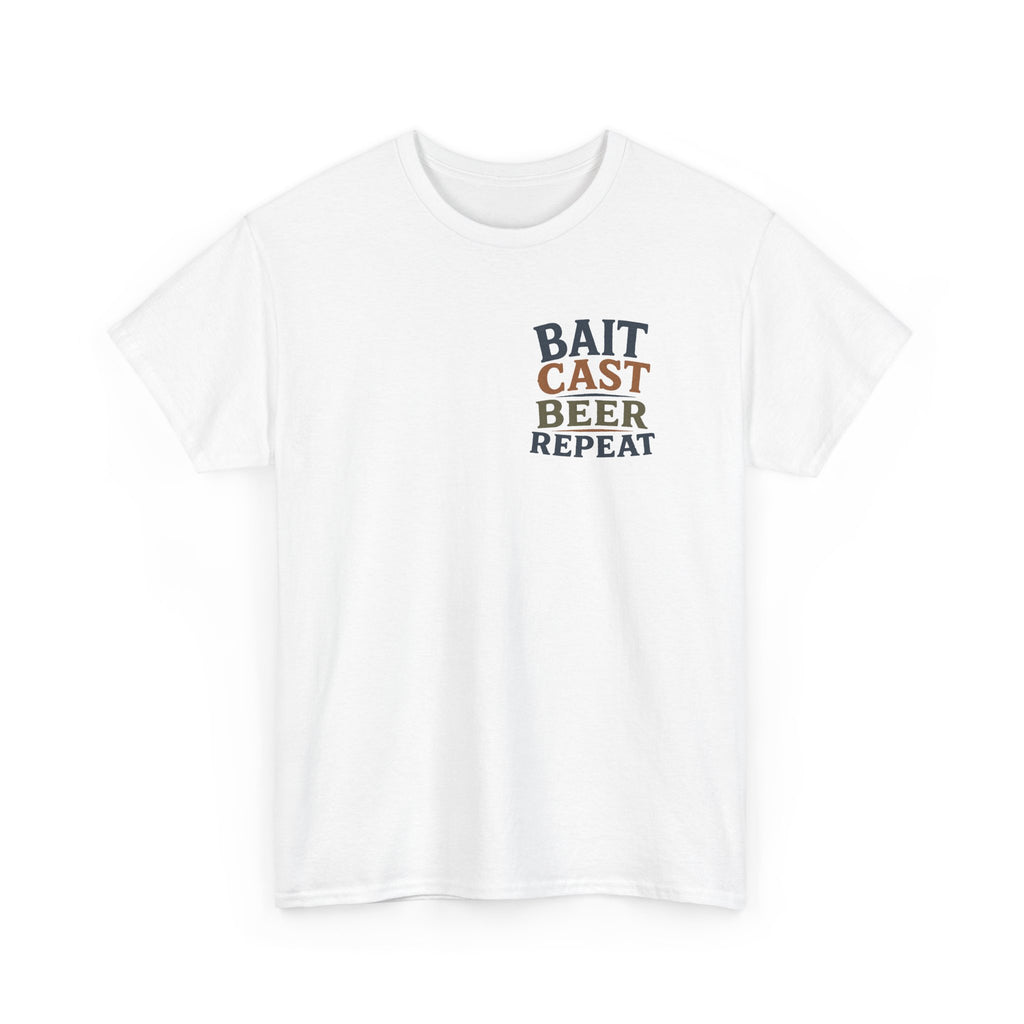 Reel Good Mates Bait Cast Beer Repeat  Cotton Fishing T-Shirt