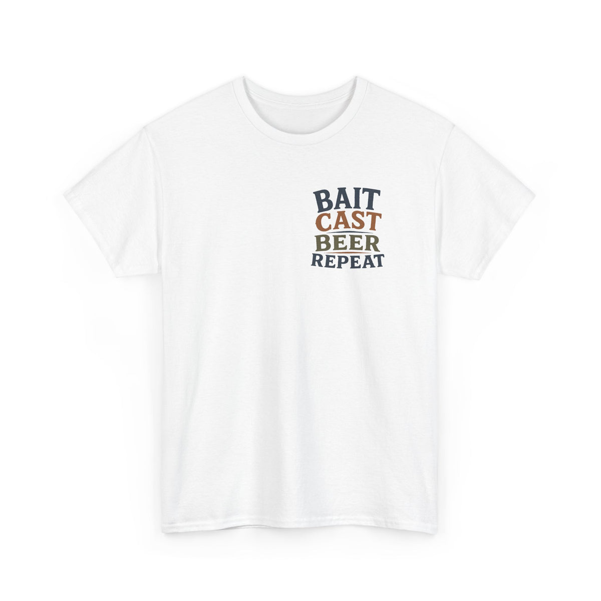 Reel Good Mates Bait Cast Beer Repeat  Cotton Fishing T-Shirt