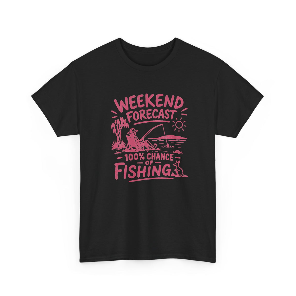 Reel Good Mates Weekend Forecast Graphic  Cotton Fishing T-Shirt