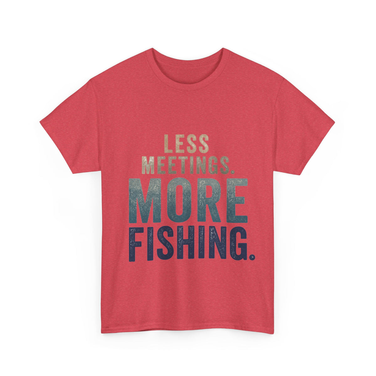 Reel Good Mates Less Meetings Angler  Cotton Fishing T-Shirt