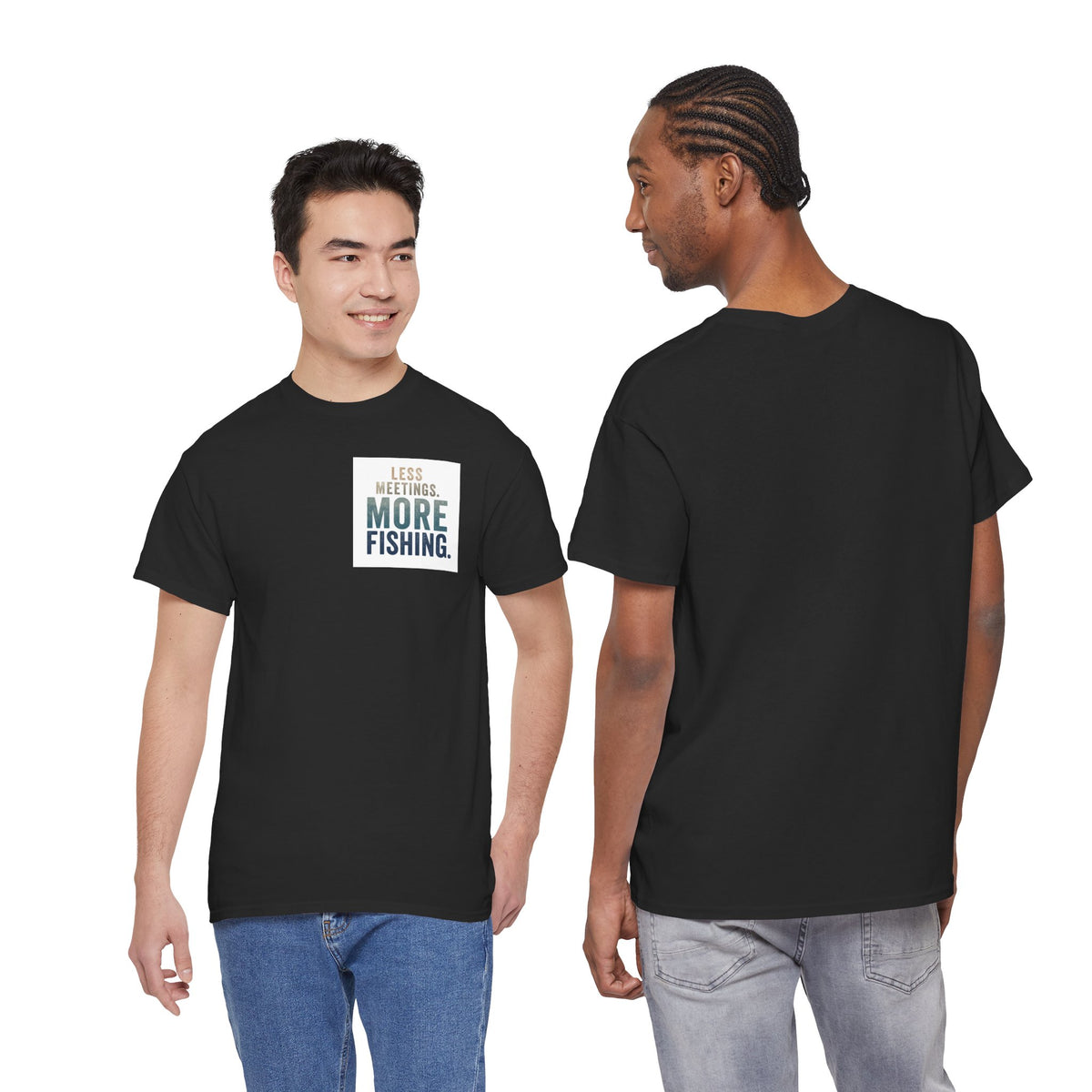 Reel Good Mates Less Meetings  Cotton Fishing T-Shirt