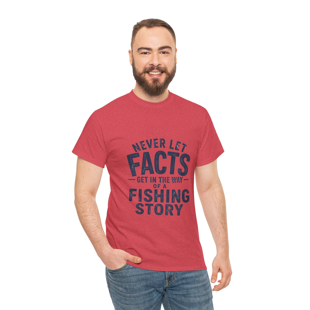 Reel Good Mates Never Let Facts Reel  Cotton Fishing T-Shirt