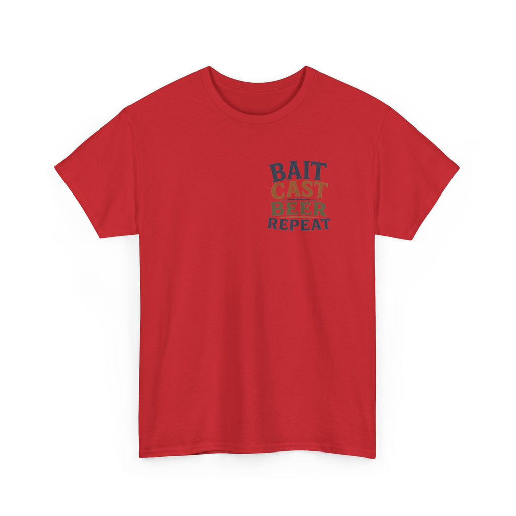 Reel Good Mates Bait Cast Beer Repeat  Cotton Fishing T-Shirt