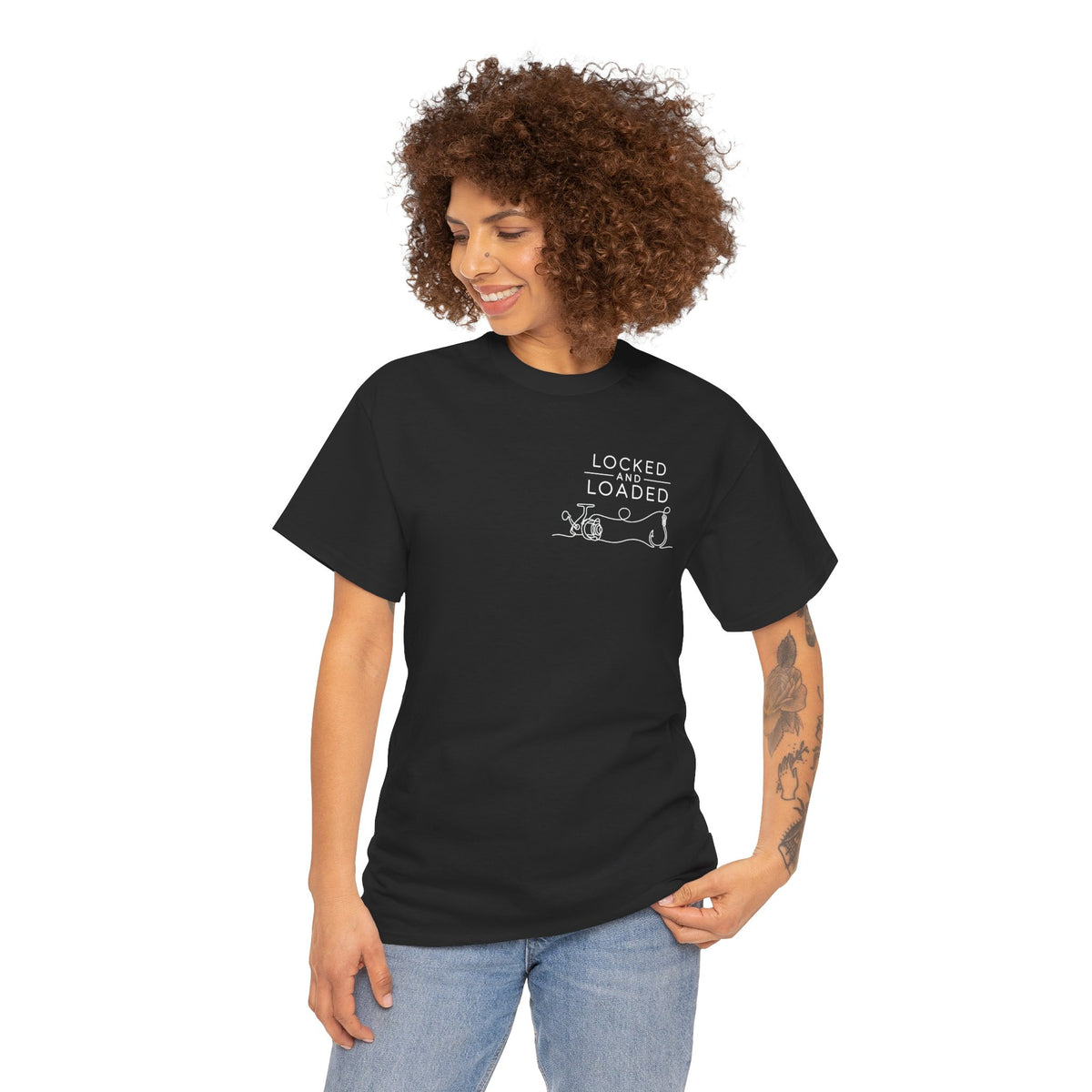 Reel Good Mates Locked & Loaded Angler  Cotton Fishing T-Shirt