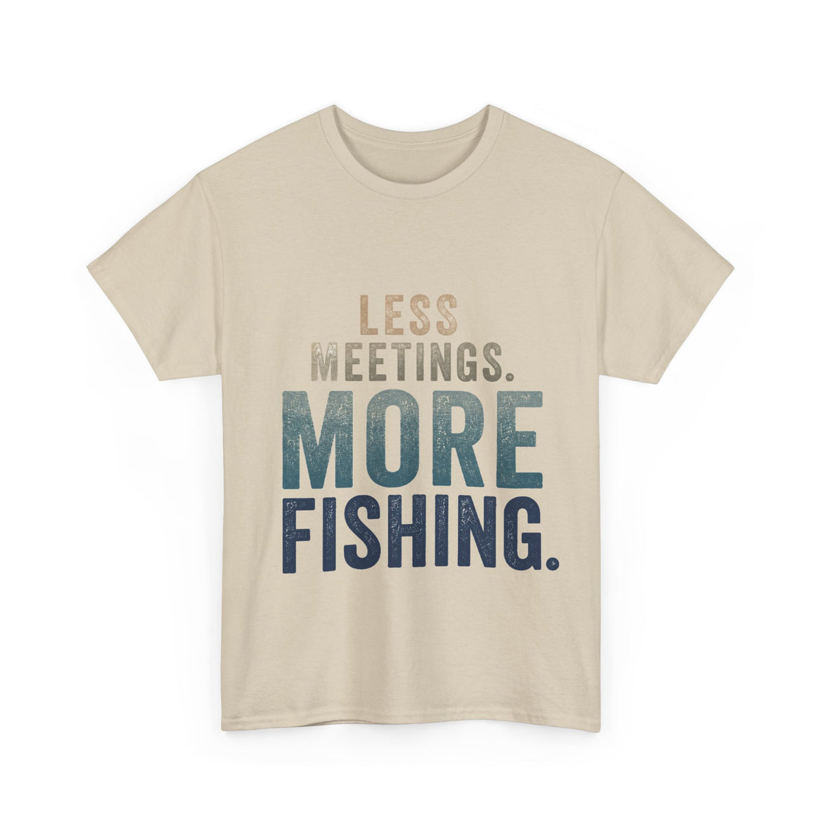 Reel Good Mates Less Meetings Angler  Cotton Fishing T-Shirt
