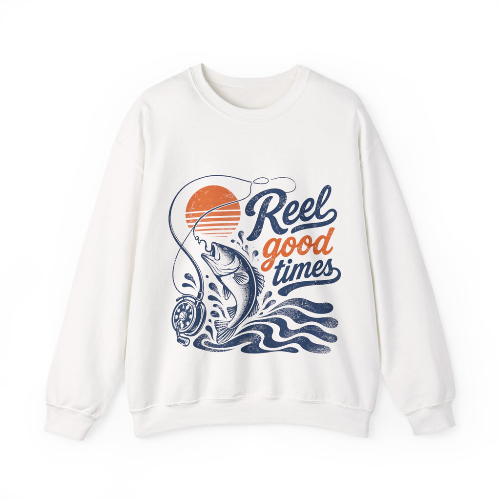 Reel Good Mates Reel Good Times Retro Fishing Sweatshirt