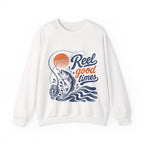 Reel Good Mates Reel Good Times Retro Fishing Sweatshirt