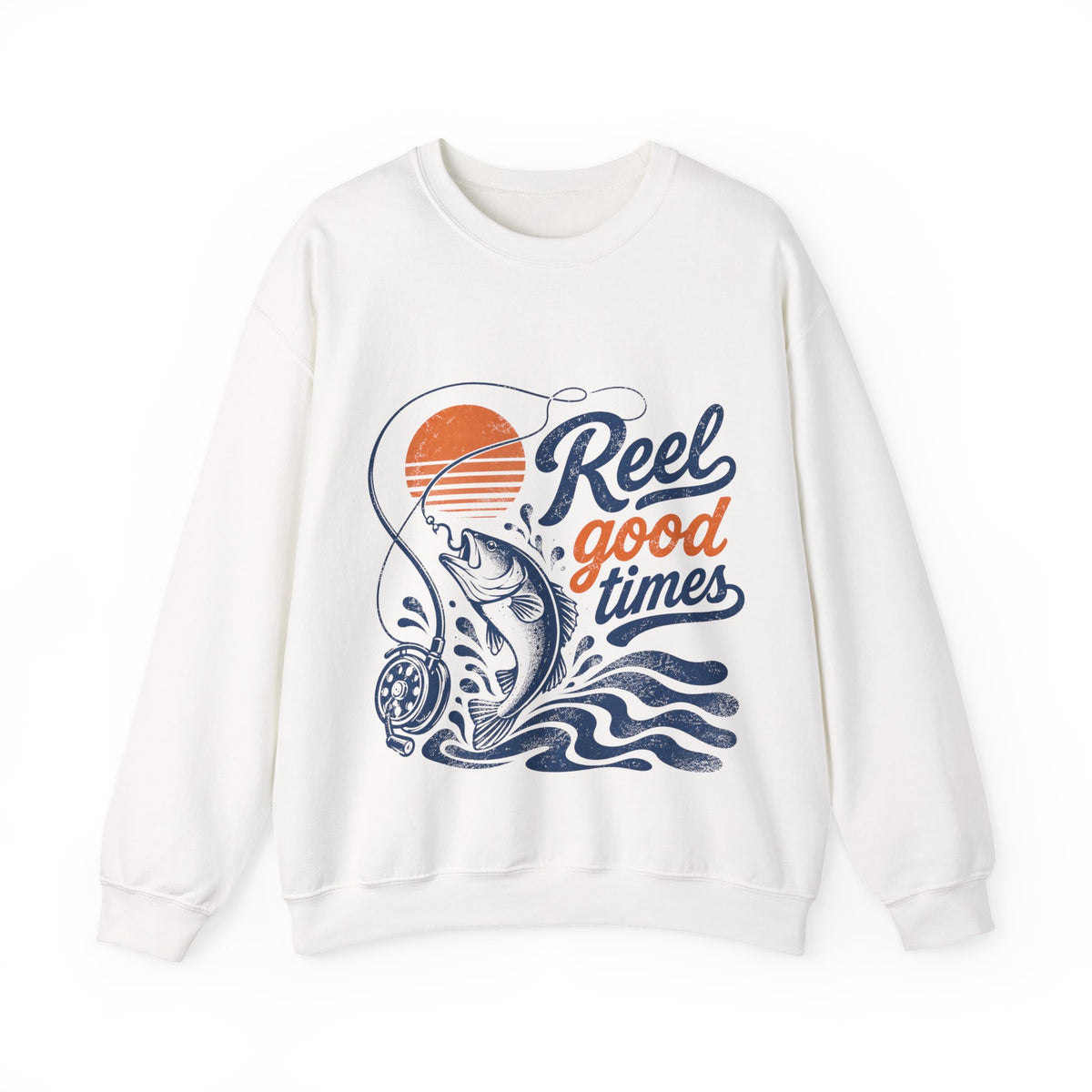 Reel Good Mates Reel Good Times Retro Fishing Sweatshirt